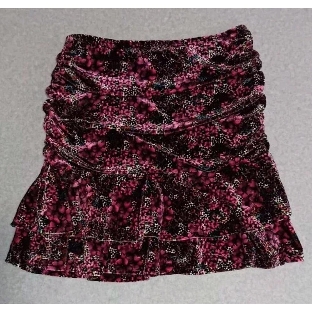 So Y2K Velvet Strapless Tube Top Blouse Womens Size Large Black And Purple...